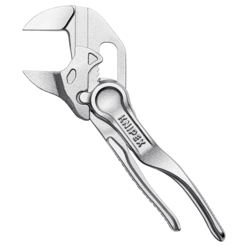 Knipex Zangenschlüssel XS Zange und Schraubenschlüssel in einem Werkzeug  aufgeprägte, raue Oberfläche verchromt 100 mm, Art.